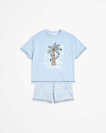 Australian Cotton Older Boys Oversized Short Pyjama Set