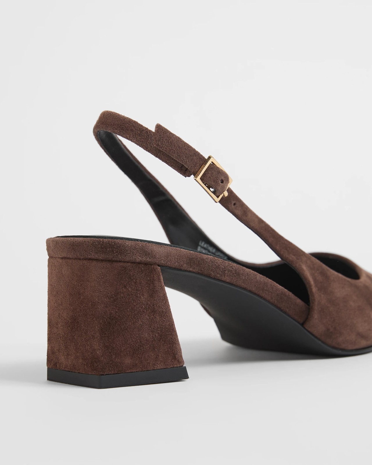 Genuine Suede Leather Point Block Heels - Daria - Chocolate 3 of 3