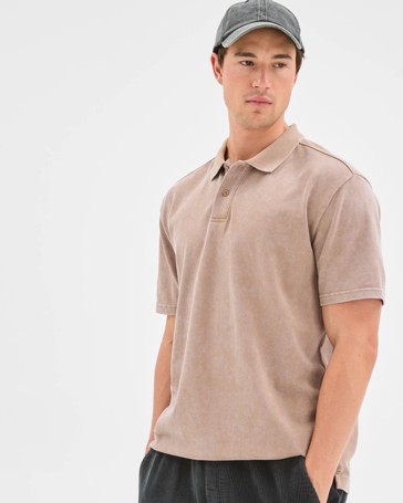 Commons Australian Cotton Overdyed Pique Polo Top