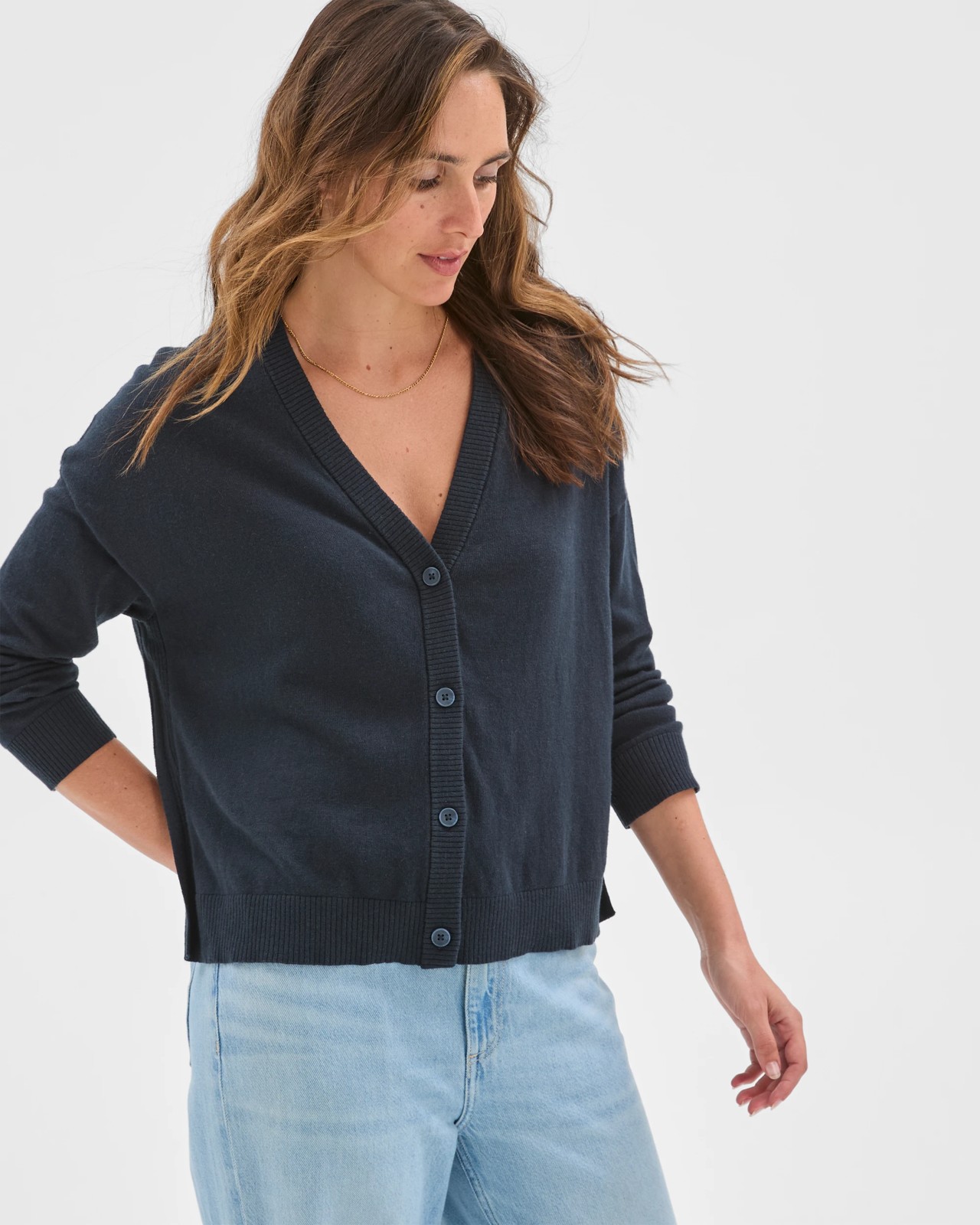 Australian Cotton Knit Cardigan - Petrol 4 of 6