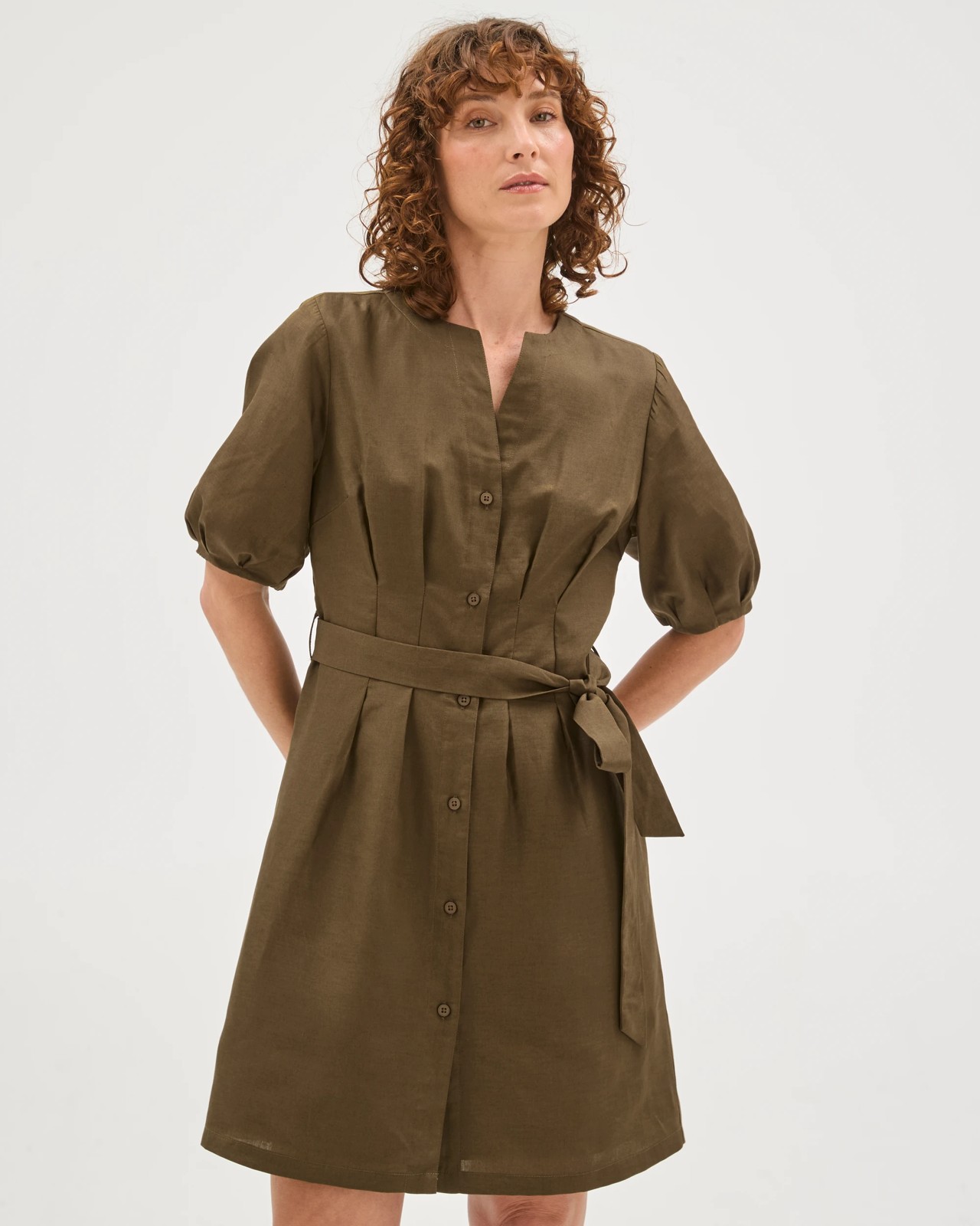 Preview Kylie Seam Mini Dress - Khaki Olive 2 of 5