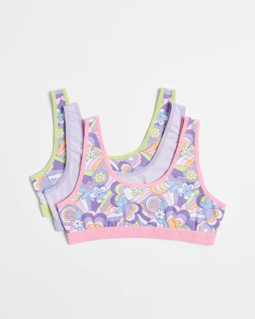 Girls Scoop Crop Tops 3 Pack - Maxx - Retro Floral