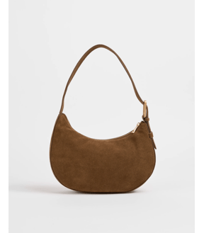 Premium Suede Leather Halfmoon Shoulder Bag