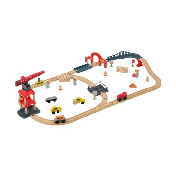 52 Piece Wooden Construction Train Set - Anko