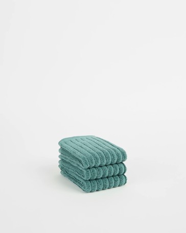 Dylan Australian Cotton Rib 3 Pack Face Washer