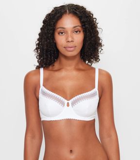 Hestia Women's Minimiser Bra - White - Size 14F, BIG W