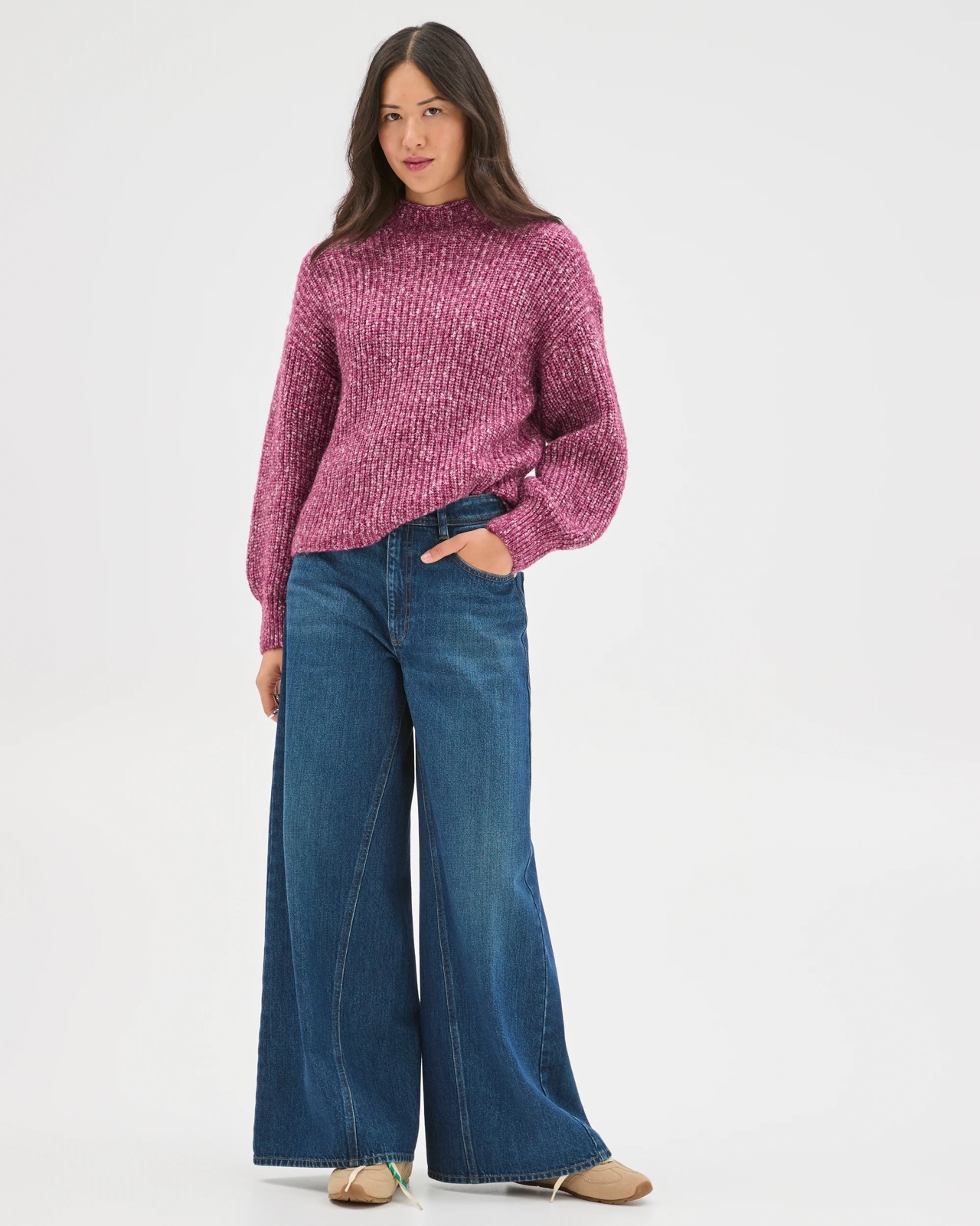 Twist Yarn High Neck Jumper - Boysenberry Twist 2 of 6