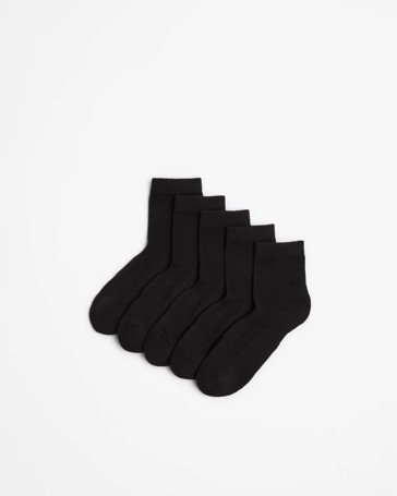 Womens Australian Cotton Blend Quarter Crew Socks 5 Pack