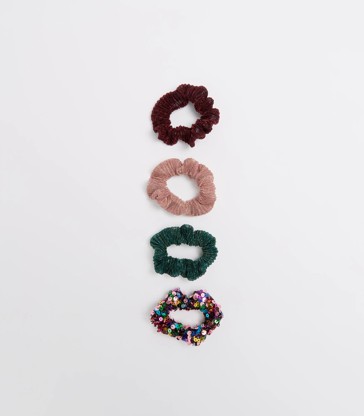 Christmas 4 Pack Sparkle Scrunchies