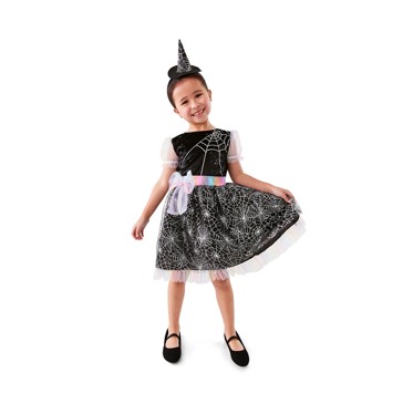 2 Piece Rainbow Spider Witch Costume - Ages 4-6