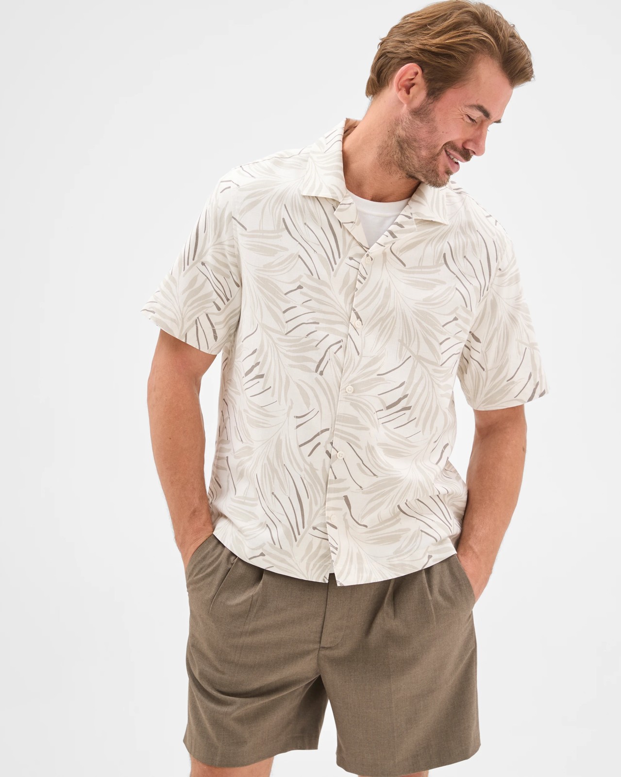 Preview Relaxed Fit Tailored Shorts - Taupe 5 of 5