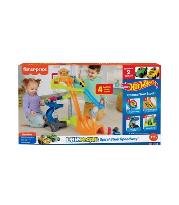 Hot Wheels Spiral Stunt Speedway Toddler Race Track Playset by Little People