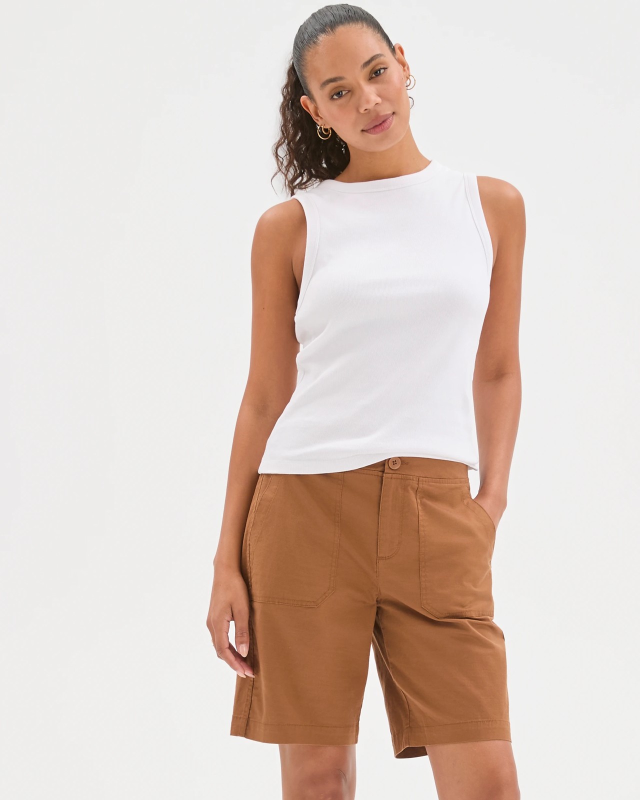 Rib Waist Shorts - Butterscotch 2 of 6