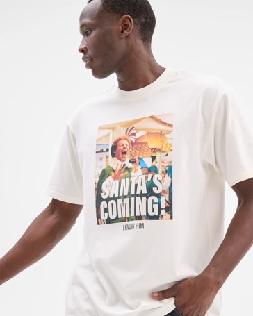 Licensed Australian Cotton Elf Santa's Coming T-Shirt
