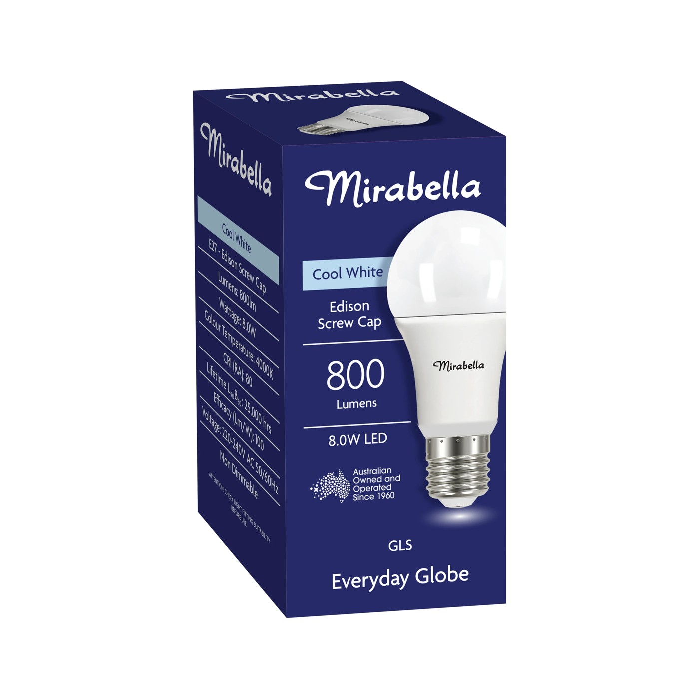 Mirabella E27 9W LED Cool White GLS Everyday Globe 6 of 6