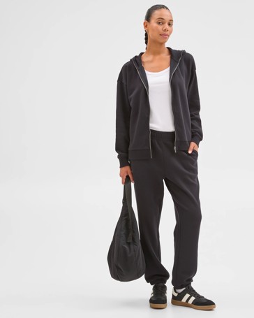 Active Australian Cotton Blend Fleece Zip Through Hoodie