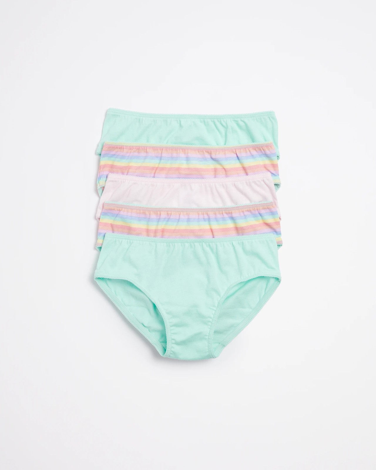 Girls Essential Briefs - 5 Pack - Aqua | Target Australia