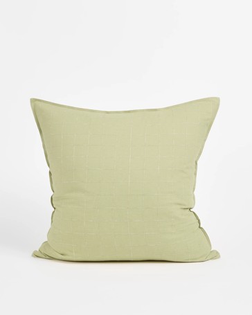 Ayla Check Linen/Cotton European Pillowcases - Sage