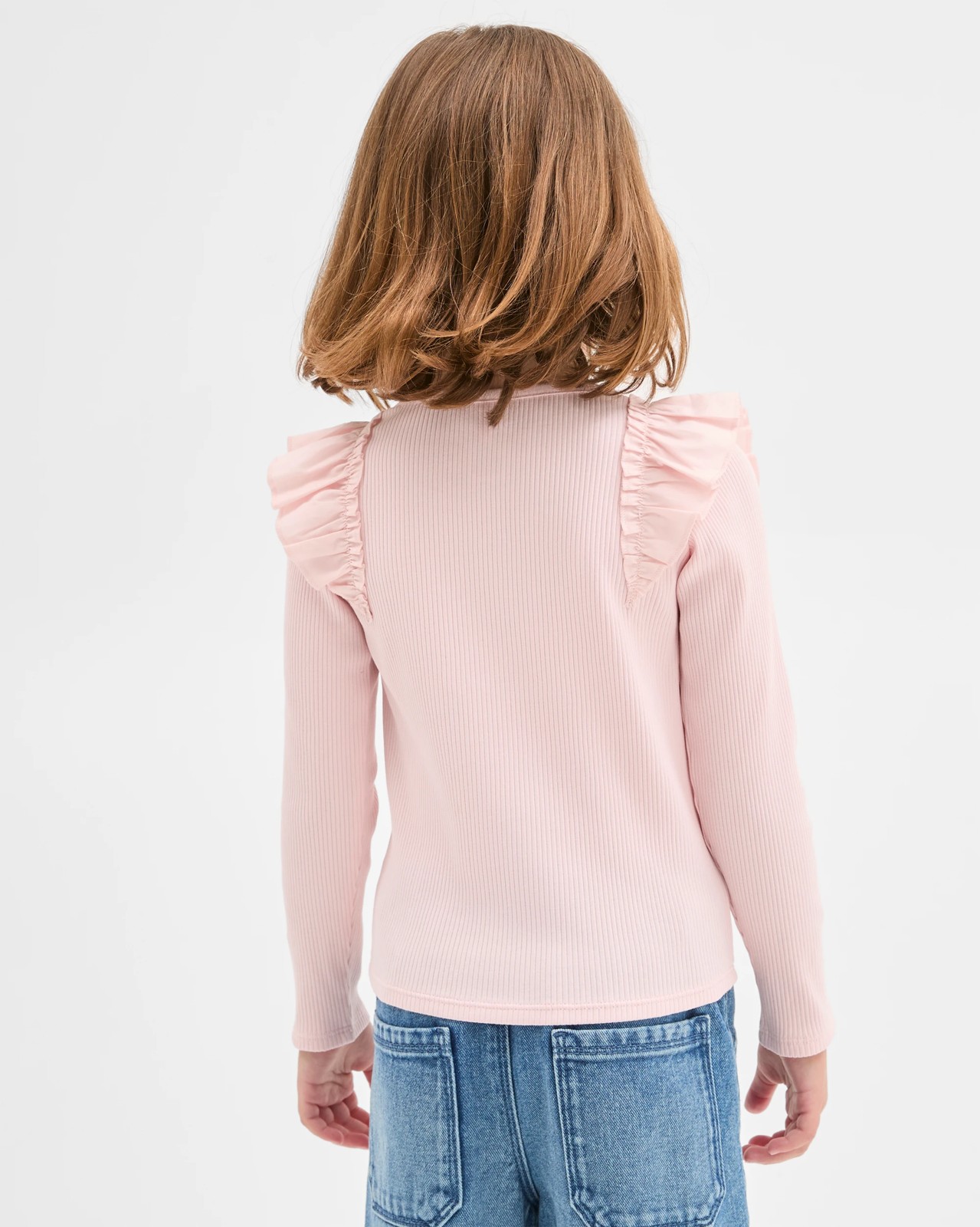 Australian Cotton Long Sleeve Ribbed Fashion T-Shirt - Solid Pink 3 of 3