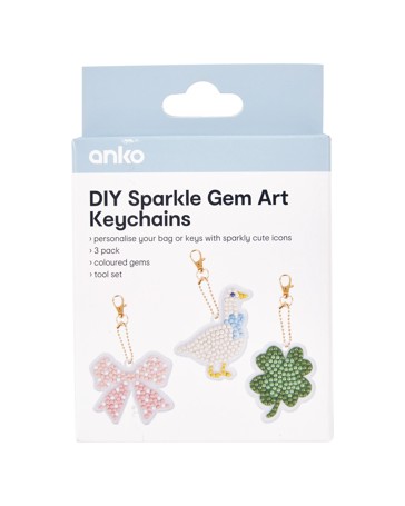 Anko DIY Sparkle Gem Art Keychains - Cottage