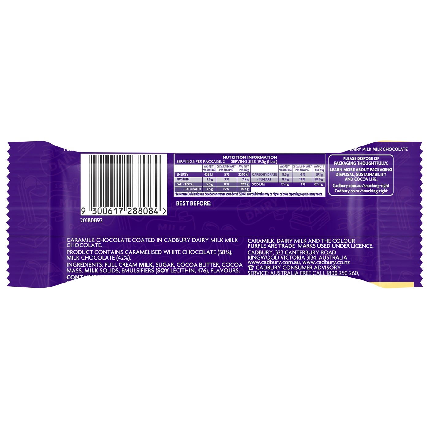 Cadbury Twirl Caramilk Chocolate Bar - 39g 2 of 2