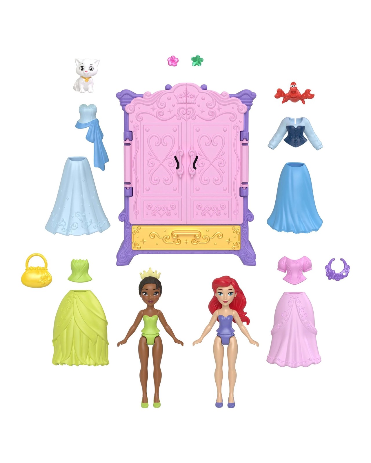 Disney Princess Royal Wardrobe Set With Ariel & Tiana Small Dolls 4 of 5