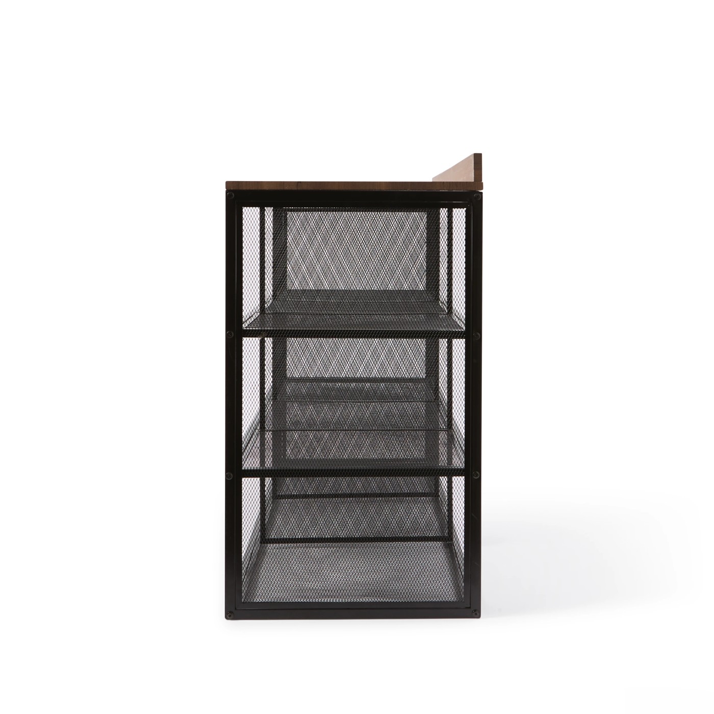 Anko Metal and Walnut Look Shoe Rack 4 of 5