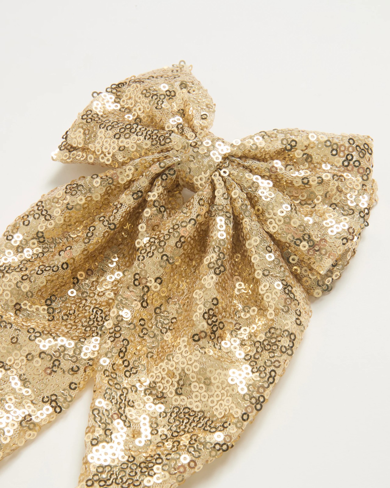 Sequin Christmas Bow Clip - Gold 2 of 3