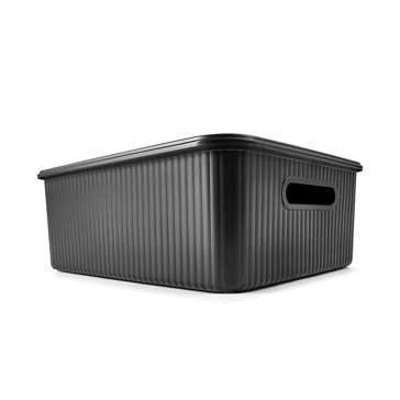 11L Ribbed Container, Black - Anko