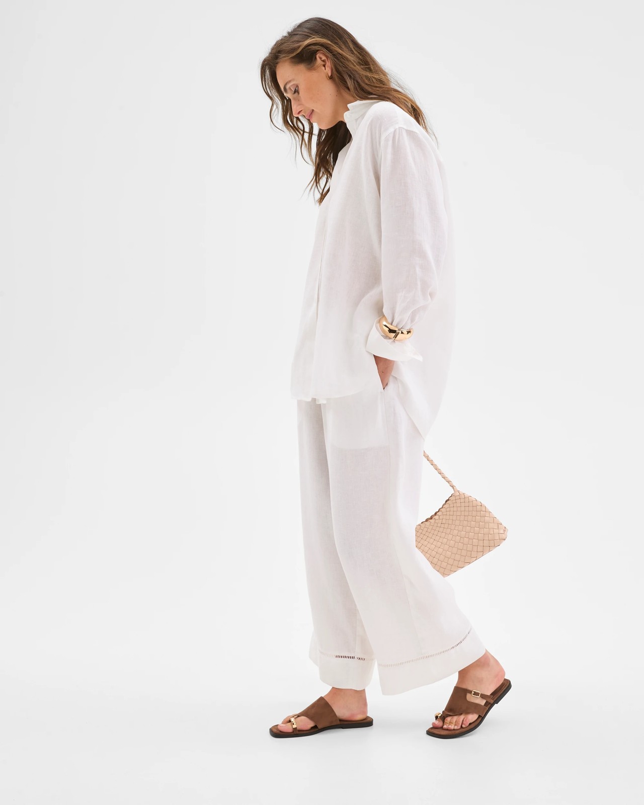 European Linen Long Sleeve Shirt - White 4 of 6