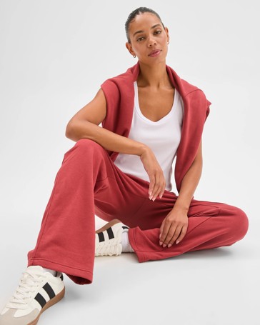 Australian Cotton Blend Straight Leg Fleece Trackpants