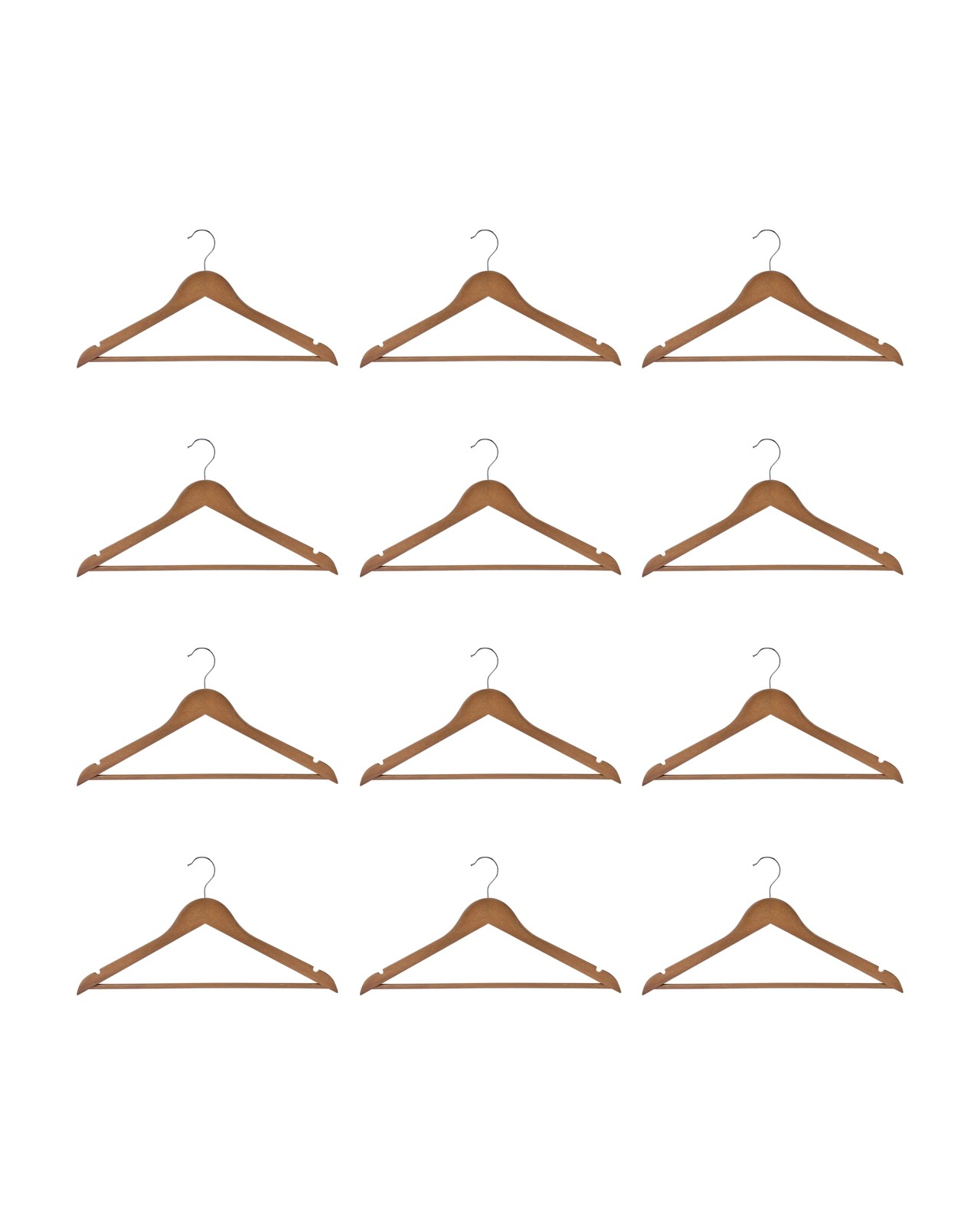 Anko 12 Pack Wooden Hangers - Walnut 2 of 6