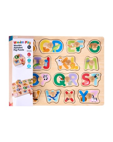 Anko Wooden Alphabet Peg Puzzle