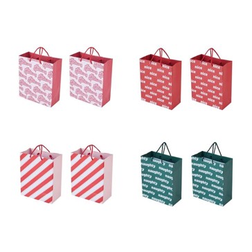4 Pack Christmas Gift Bags, Medium, Assorted - Anko