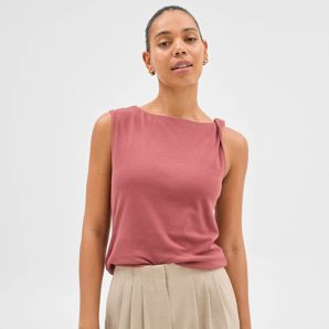 Australian Cotton Twist Detail Tank Top - Preview