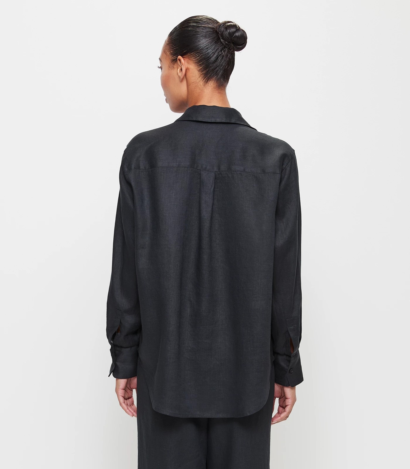 European Linen Long Sleeve Shirt - Black | Target Australia
