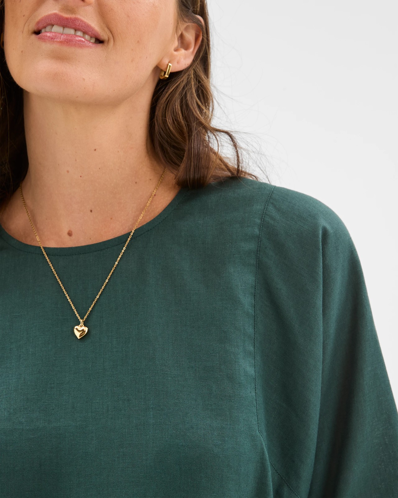 European Linen Seamed T-Shirt - Deep Green 5 of 6