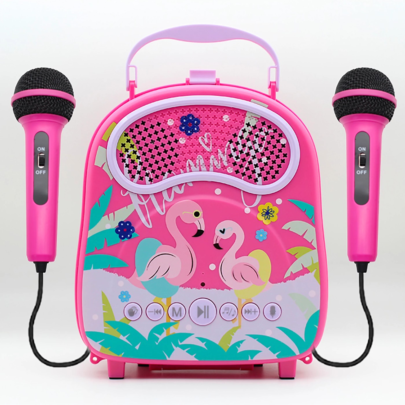 Laser Kids Portable Karaoke Machine Flamingo