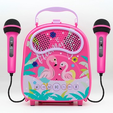 Laser Kids Portable Karaoke Machine Flamingo