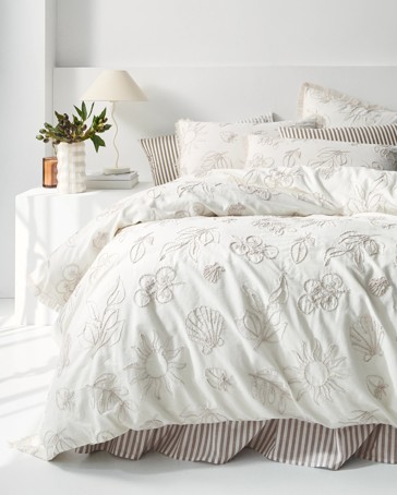 Lunar Embroidered Cotton Quilt Cover Set