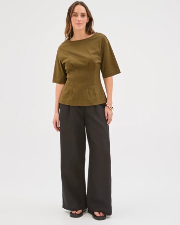 Preview Australian Cotton Waist Detail T-Shirt