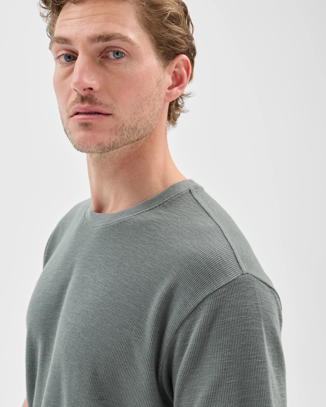 Australian Cotton Fashion Textured T-Shirt - Green 3 of 5