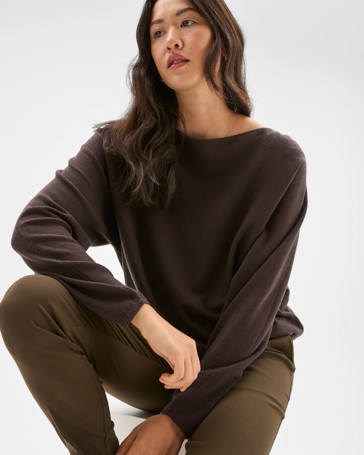 Preview Dolman Sleeve Boat Neck Knit Sweater
