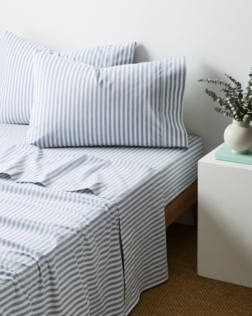 Australian Cotton Stripe Mix and Match Flat Sheet