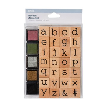 Alphabet Wooden Stamp Set, Lower Case - Anko