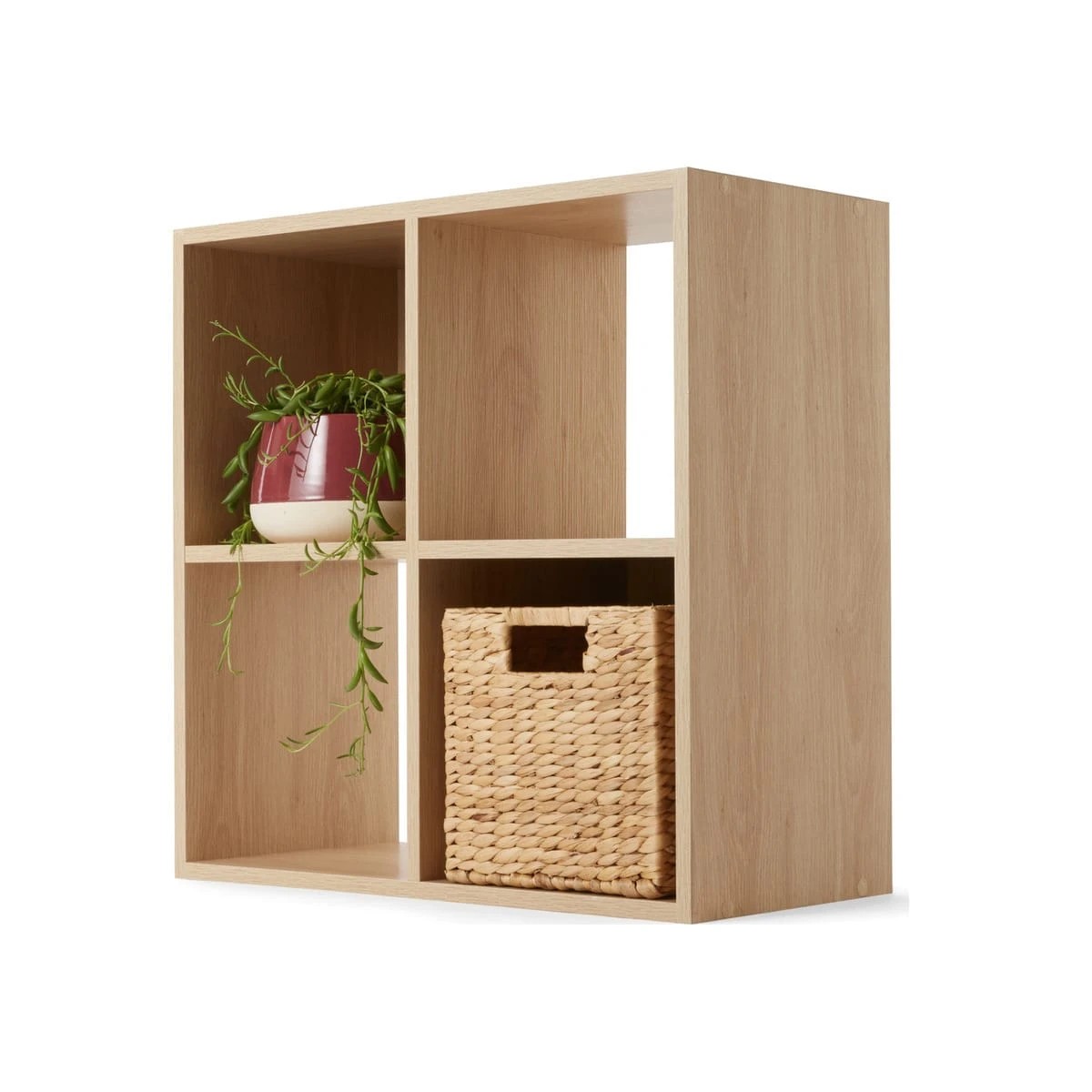 Anko 4 Cube Display Storage Unit - Oak 3 of 4