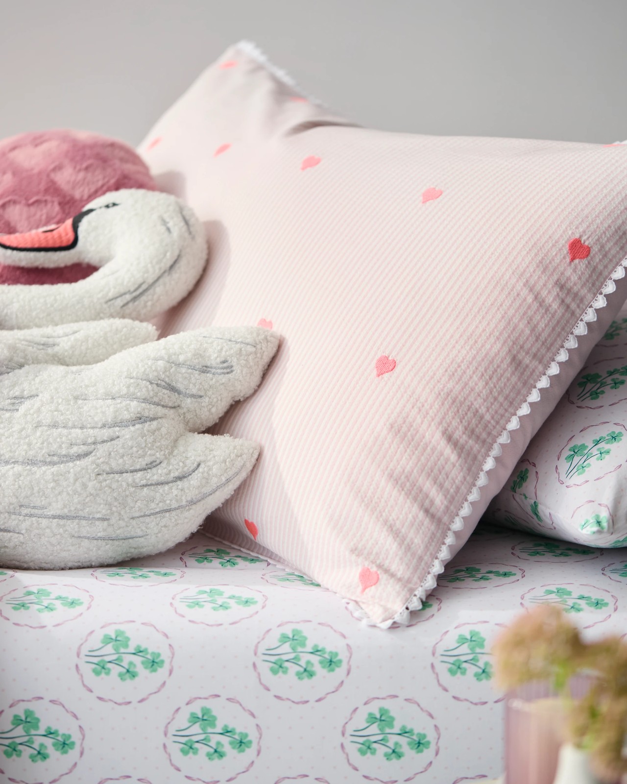 Brooke Embroidered Hearts Cotton Quilt Cover Set 5 of 6