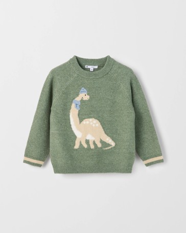Dino Crew Neck Knit Sweater
