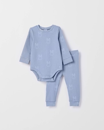 Baby Organic Cotton Rib Bodysuit and Leggings Set