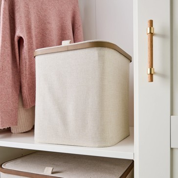 Anko Linen Look Walnut Look Tall Box